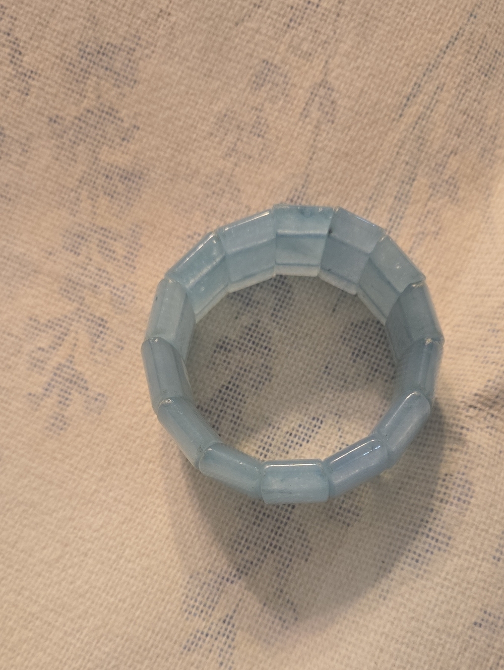 Chunky Light Blue Polished Agate Stretch Bracelet